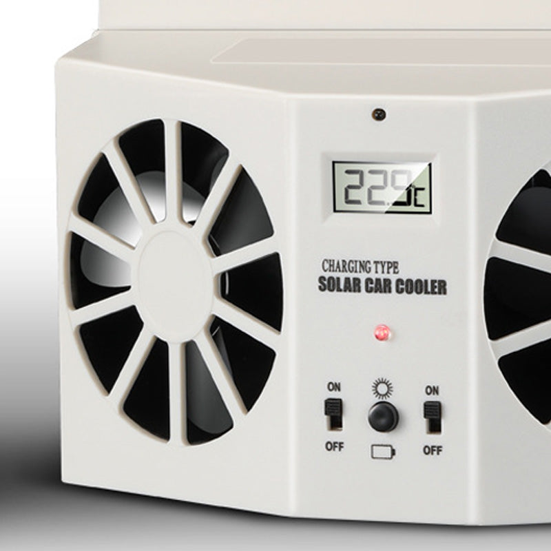 Ventilador Solar para Ventanilla de Coche con Batería Recargable