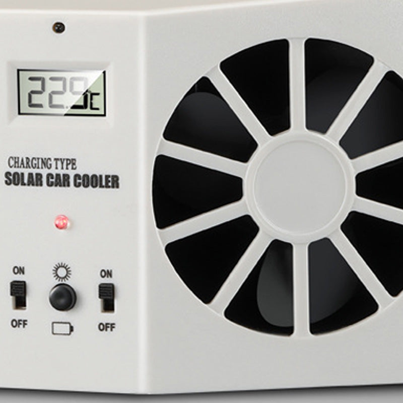 Ventilador Solar para Ventanilla de Coche con Batería Recargable