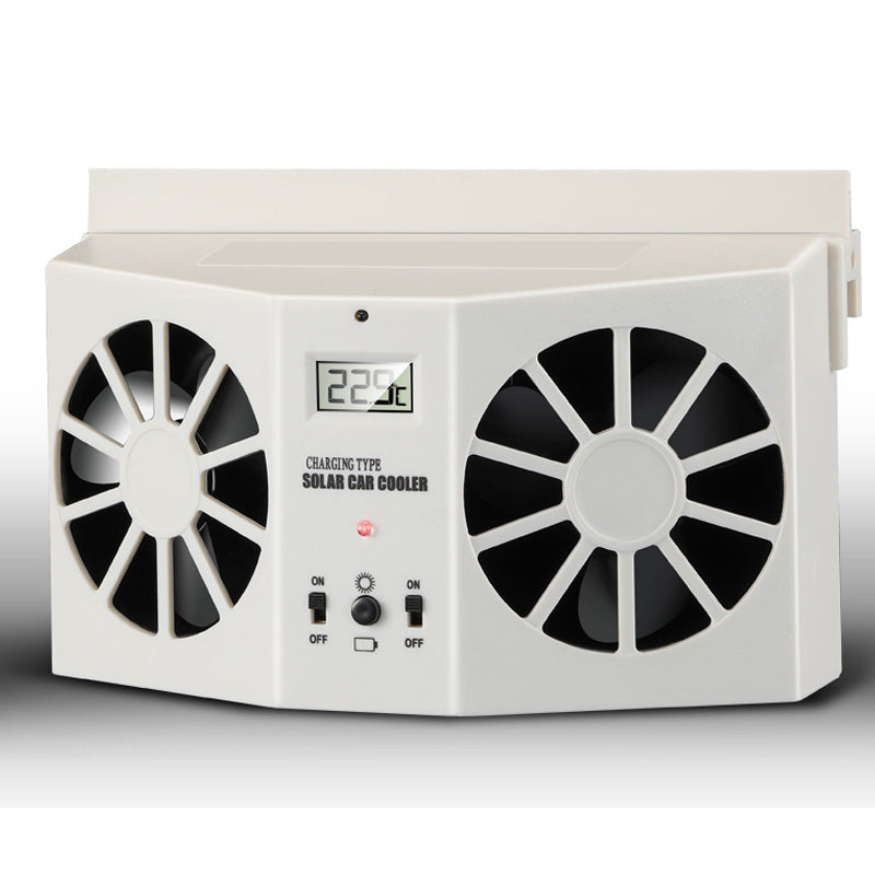 Ventilador Solar para Ventanilla de Coche con Batería Recargable
