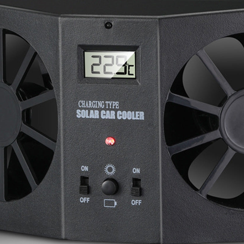 Ventilador Solar para Ventanilla de Coche con Batería Recargable