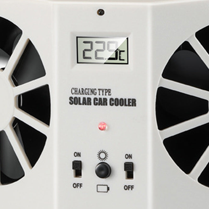 Ventilador Solar para Ventanilla de Coche con Batería Recargable