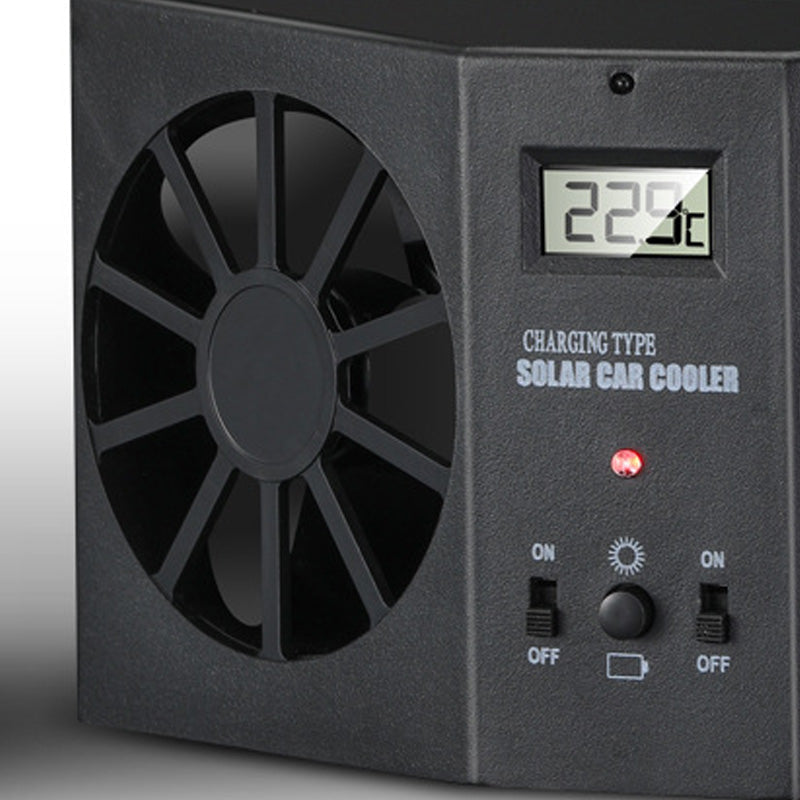 Ventilador Solar para Ventanilla de Coche con Batería Recargable