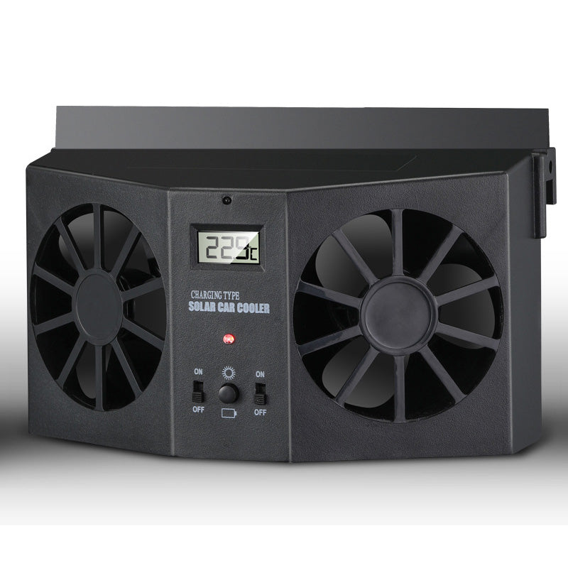 Ventilador Solar para Ventanilla de Coche con Batería Recargable