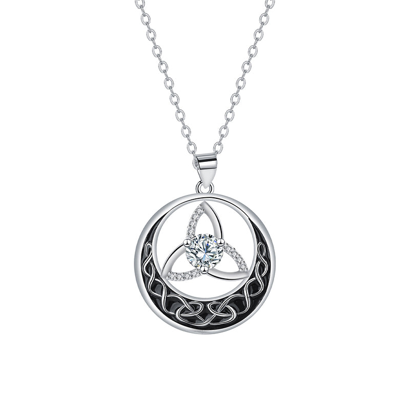 ✨ 50% OFF NOW! 💍 Vintage Celtic Knot Necklace – 925 Silver & Sparkling CZ – Timeless Symbol of Love 🎁