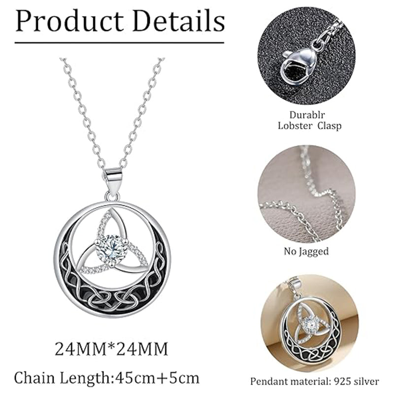 ✨ 50% OFF NOW! 💍 Vintage Celtic Knot Necklace – 925 Silver & Sparkling CZ – Timeless Symbol of Love 🎁