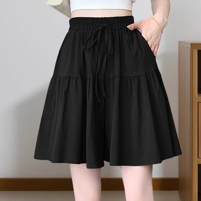 👗 ¡50% DE DESCUENTO AHORA! 🌸 Falda Pantalón de Pierna Ancha con Volantes y Cintura Alta – Ajuste Regulable y Silueta en A Favorecedora 🎀