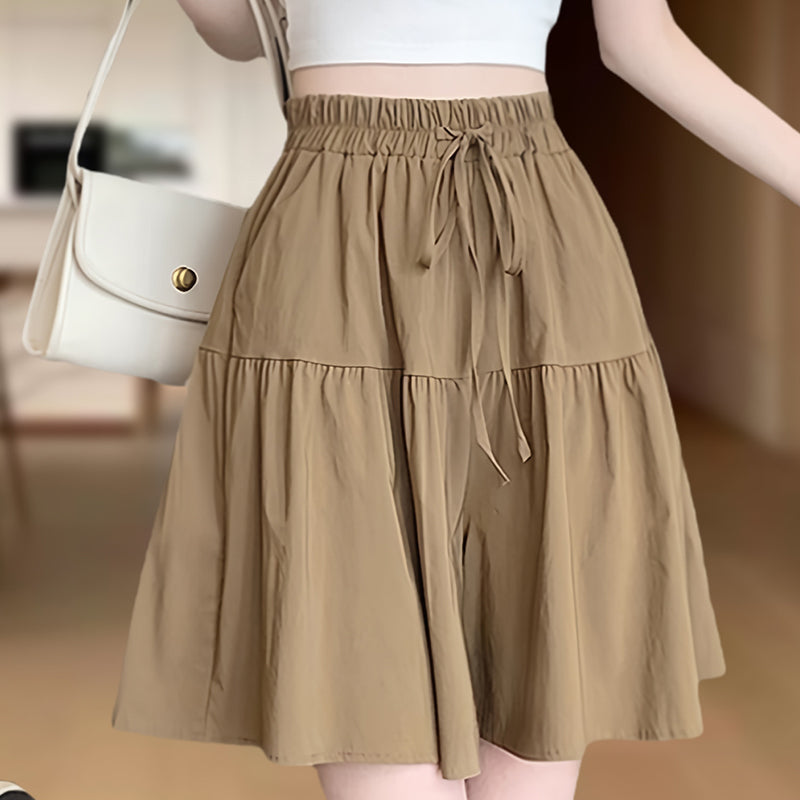 👗 ¡50% DE DESCUENTO AHORA! 🌸 Falda Pantalón de Pierna Ancha con Volantes y Cintura Alta – Ajuste Regulable y Silueta en A Favorecedora 🎀