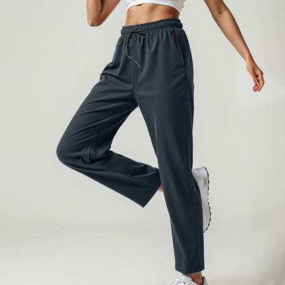 👖 LIMITED-TIME 50% OFF! 💥 Women's Lightweight High Waist Athletic Pants – Zipper Pockets, Straight Leg, Breathable ✨