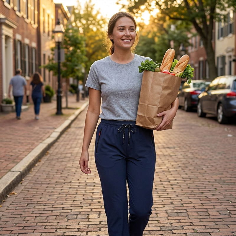 👖 LIMITED-TIME 50% OFF! 💥 Women's Lightweight High Waist Athletic Pants – Zipper Pockets, Straight Leg, Breathable ✨