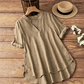👚 ¡OFERTA POR TIEMPO LIMITADO 50% DE DESCUENTO! 💥 Blusa Casual Holgada con Cuello en V para Mujer – Mangas Enrollables, Dobladillo Asimétrico, Botones Laterales ✨