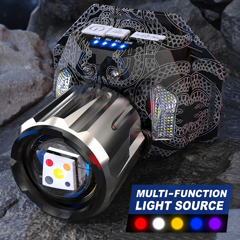🔦 50% OFF NOW! ✨ Rechargeable 5-Color LED Headlamp – Motion Sensor & Fishing/UV Modes 💡