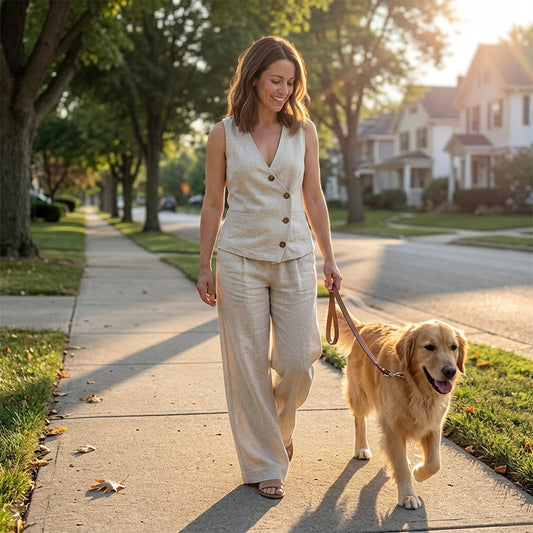 Conjunto Elegante de Chaleco y Pantalón para Mujer
