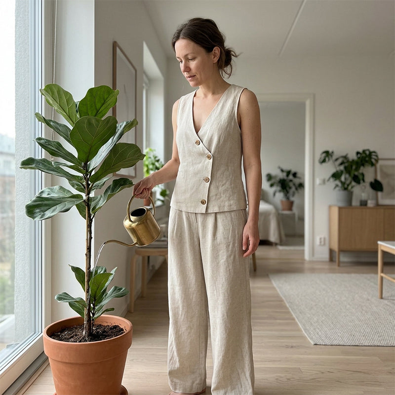 Conjunto Elegante de Chaleco y Pantalón para Mujer