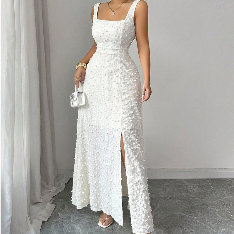 📢📢¡¡50% DE DESCUENTO!! ⏰Vestido Maxi sin Mangas con Escote Cuadrado y Abertura para Mujer