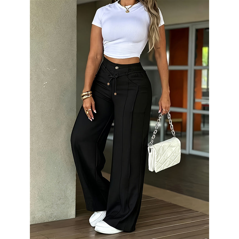 ⏳¡Oferta por tiempo limitado 50% OFF!⏰Pantalones Rectos de Cintura Alta para Mujer👖