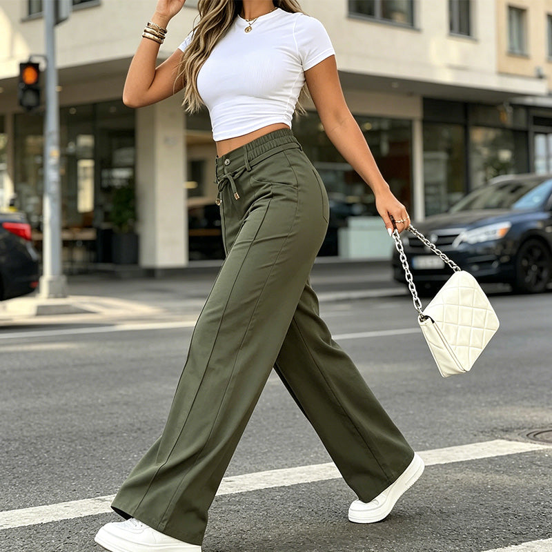 ⏳¡Oferta por tiempo limitado 50% OFF!⏰Pantalones Rectos de Cintura Alta para Mujer👖