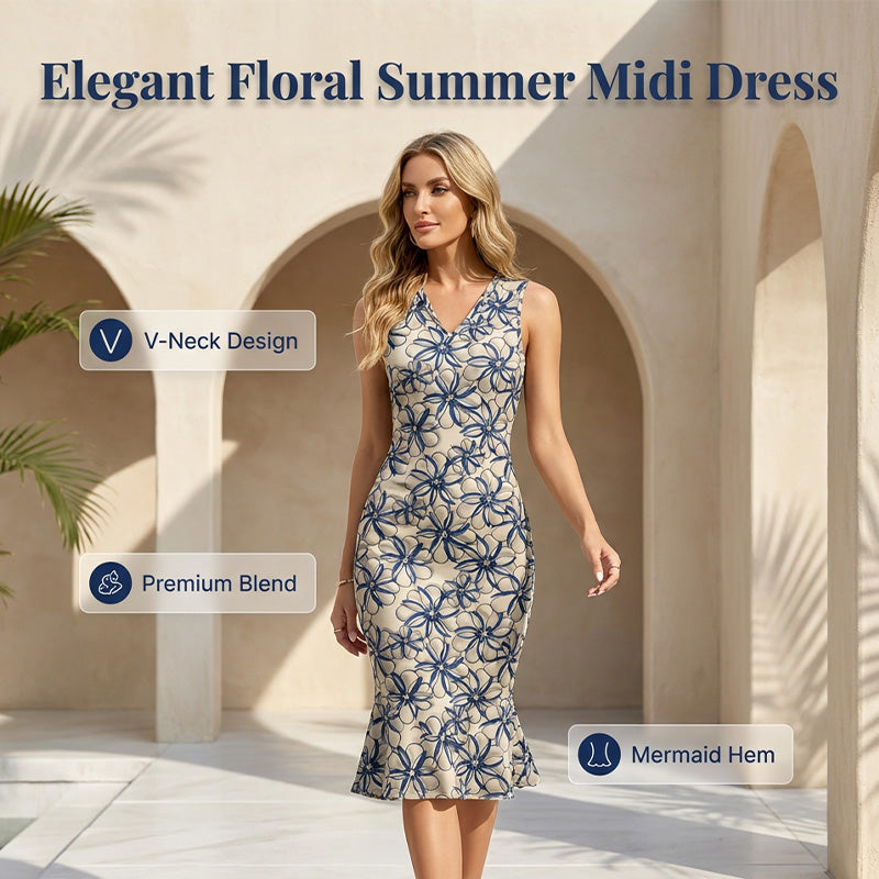 Vestido Midi Floral Elegante de Verano