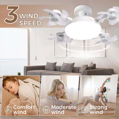 🌀Nueva Luz Ventilador de Techo Socket E27 – Ventilador LED silencioso 2 en 1 con control remoto, combinación de refrigeración y iluminación ahorradora de energía para dormitorios del hogar