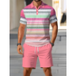 📢📢50% OFF !! ⏰ Men's Two-Piece Shirt and Shorts Set(No need match outfits )