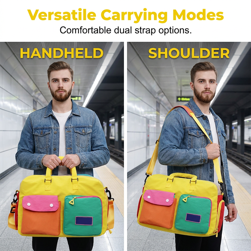 ⏳¡Oferta por Tiempo Limitado!⏰ Bolsa de Viaje Casual Color Block – Espaciosa y Duradera – Ideal para Gimnasio, Viajes o Escapadas de Fin de Semana – Ligera con Asas 🧳