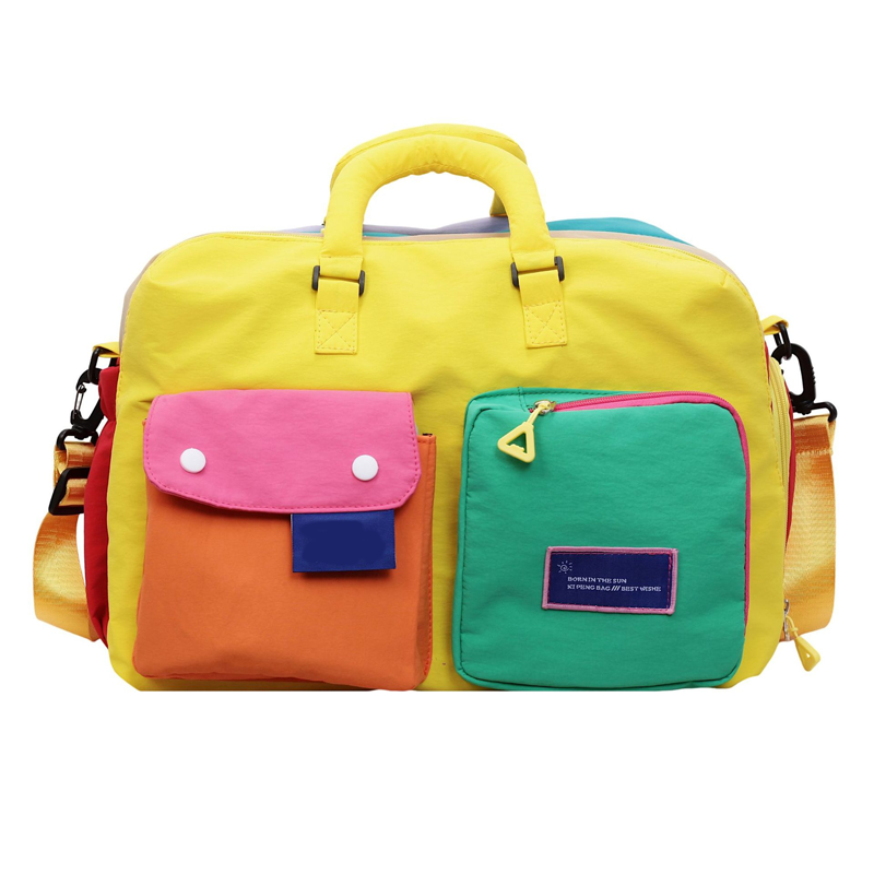 ⏳¡Oferta por Tiempo Limitado!⏰ Bolsa de Viaje Casual Color Block – Espaciosa y Duradera – Ideal para Gimnasio, Viajes o Escapadas de Fin de Semana – Ligera con Asas 🧳