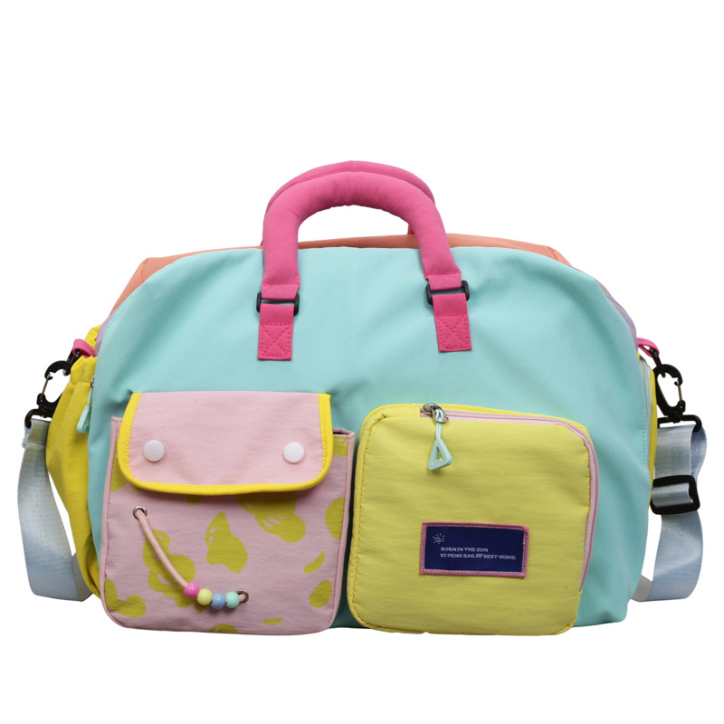 ⏳¡Oferta por Tiempo Limitado!⏰ Bolsa de Viaje Casual Color Block – Espaciosa y Duradera – Ideal para Gimnasio, Viajes o Escapadas de Fin de Semana – Ligera con Asas 🧳