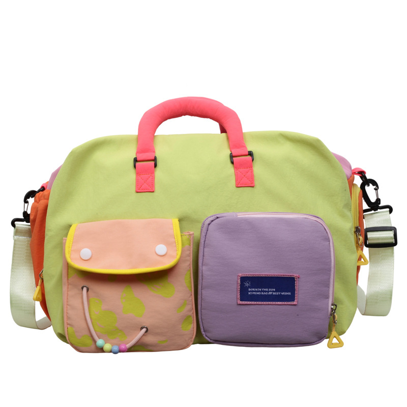 ⏳¡Oferta por Tiempo Limitado!⏰ Bolsa de Viaje Casual Color Block – Espaciosa y Duradera – Ideal para Gimnasio, Viajes o Escapadas de Fin de Semana – Ligera con Asas 🧳