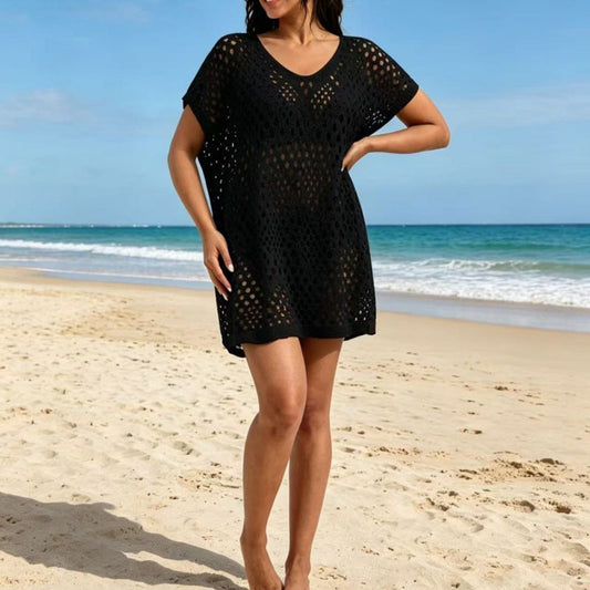 Women‘s Hollow Out Beach Cover Up Crewneck