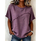 👚 ¡OFERTA LIMITADA 50% OFF! 💥 Top de Verano para Mujer con Paneles de Borde Sin Rematar – Cuello Redondo, Corte Holgado, Estilo Atrevido ✨