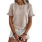 👚 ¡OFERTA LIMITADA 50% DE DESCUENTO! 💥 Top de Verano con Manga con Volantes para Mujer – Cuello Redondo, Texturizado, Resistente a las Arrugas ✨