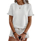 👚 ¡OFERTA LIMITADA 50% DE DESCUENTO! 💥 Top de Verano con Manga con Volantes para Mujer – Cuello Redondo, Texturizado, Resistente a las Arrugas ✨