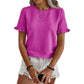 👚 ¡OFERTA LIMITADA 50% DE DESCUENTO! 💥 Top de Verano con Manga con Volantes para Mujer – Cuello Redondo, Texturizado, Resistente a las Arrugas ✨