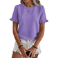 👚 ¡OFERTA LIMITADA 50% DE DESCUENTO! 💥 Top de Verano con Manga con Volantes para Mujer – Cuello Redondo, Texturizado, Resistente a las Arrugas ✨
