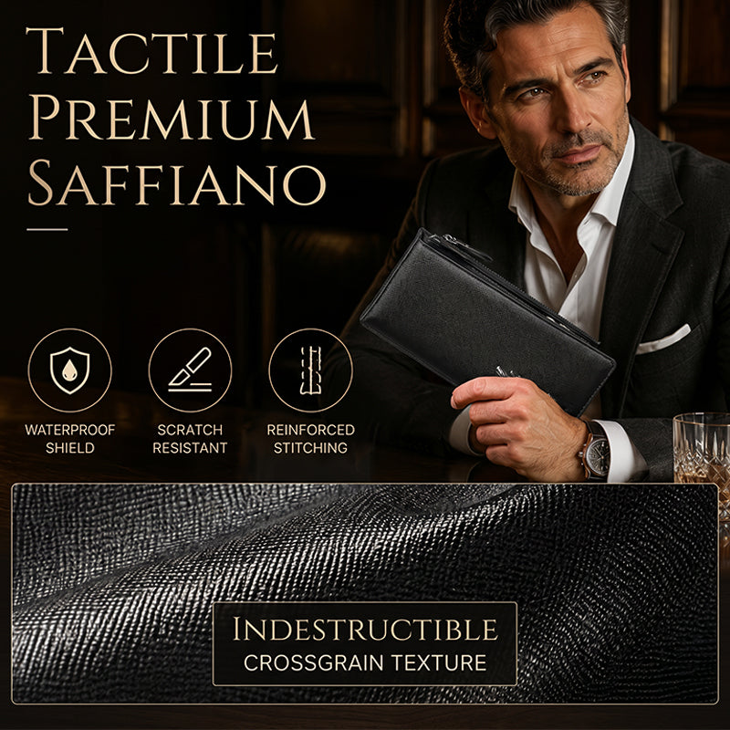 👝 ¡OFERTA LIMITADA 50% OFF! 💥 Billetera Larga y Delgada para Hombre – Perfil Fino, Múltiples Ranuras para Tarjetas, Acabado Premium ✨