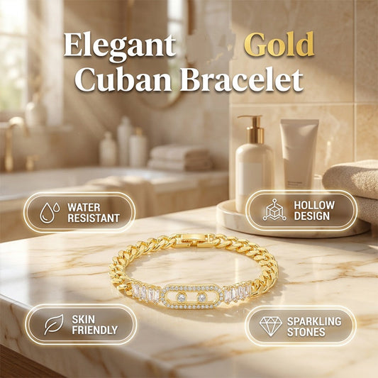 Women's Gold-Tone Cubic Zirconia Chain Bracelet