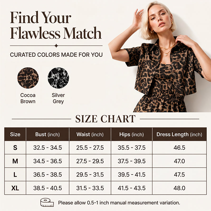 👗 ¡OFERTA POR TIEMPO LIMITADO 50% DE DESCUENTO! 💥 Conjunto de Vestido de Dos Piezas con Estampado de Leopardo para Mujer – Chic Salvaje, Coordinado y Versátil ✨