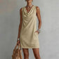 Vestido de cuello de vaca elegante de ajuste delgado