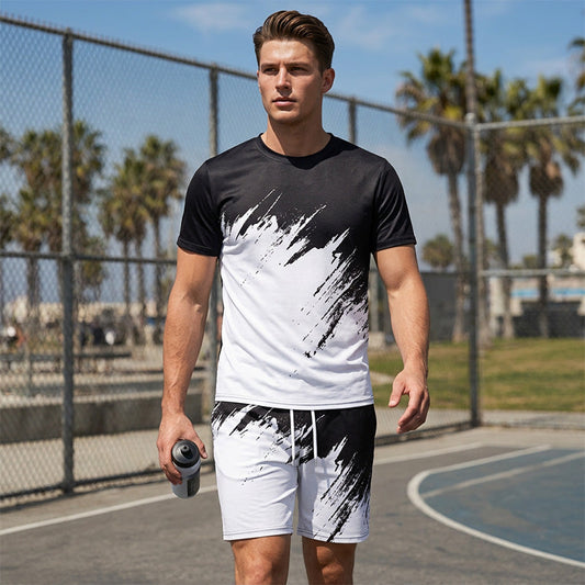 👕 ¡OFERTA LIMITADA 50% OFF! 💥 Conjunto Casual de Verano con Estampado Dinámico para Hombre – Pincelada 3D, Tela Suave, Corte Ergonómico ✨