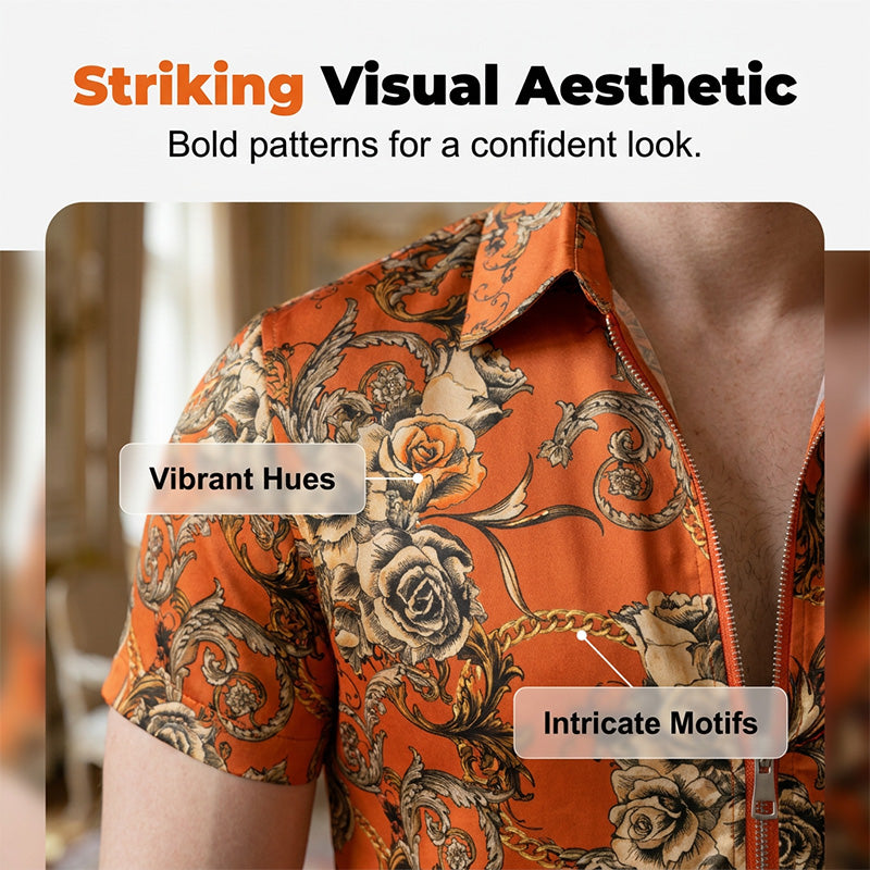 🧥 ¡OFERTA LIMITADA 50% DE DESCUENTO! 💥 Cárdigan con Cierre y Estampado Floral Vintage para Hombre – Ultra Suave, Cuello Estructurado, Versátil ✨