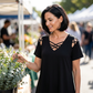 ⏰Last Day Sale 65% OFF Women's Chic Criss-Cross V-Neck T-Shirt, Soft Stretchy Summer Casual Tee