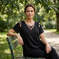 ⏰Last Day Sale 65% OFF Women's Chic Criss-Cross V-Neck T-Shirt, Soft Stretchy Summer Casual Tee