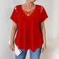 ⏰Last Day Sale 65% OFF Women's Chic Criss-Cross V-Neck T-Shirt, Soft Stretchy Summer Casual Tee