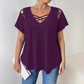 ⏰Last Day Sale 65% OFF Women's Chic Criss-Cross V-Neck T-Shirt, Soft Stretchy Summer Casual Tee