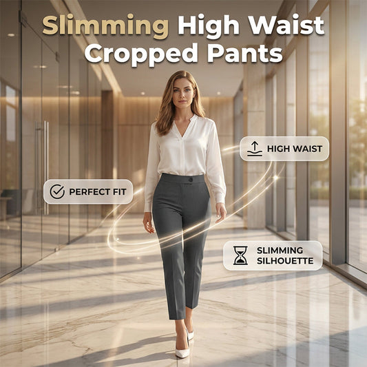 🎁 Novedades 2026 50% DTO 💥 Pantalones de Traje Recortados de Cintura Alta para Mujer