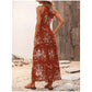 ⏳Limited-time 50% off⏰Floral Print Split Halter Dress👗🌺