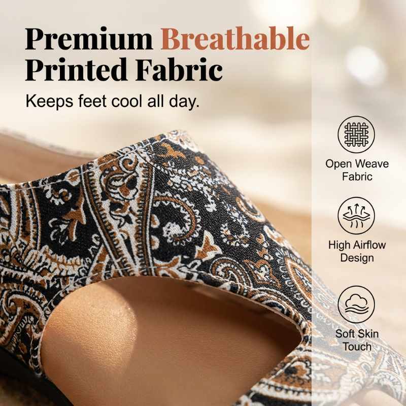 👡 LIMITED-TIME 50% OFF! 💥 Women's Ethnic Flat Slide Sandals – Toe-Ring, Breathable, Non-Slip ✨