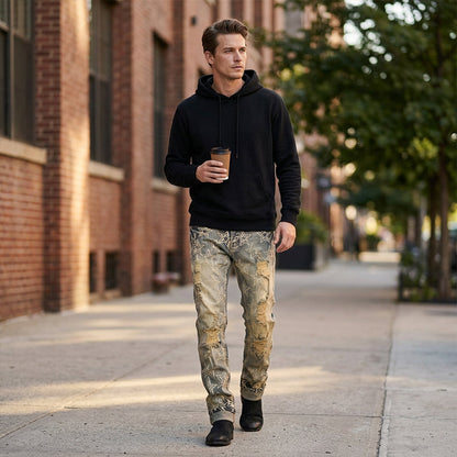 🏆¡ÚBLTIMO DÍA DE OFERTA 50% OFF!🔥 Jeans Ajustados con Detalles Rotos para Hombre