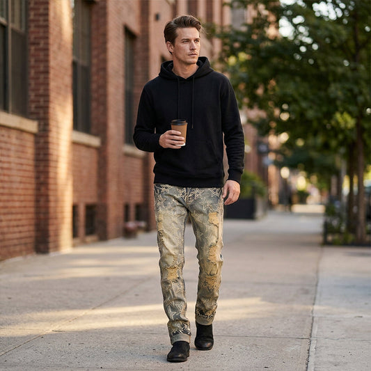 🏆¡ÚBLTIMO DÍA DE OFERTA 50% OFF!🔥 Jeans Ajustados con Detalles Rotos para Hombre
