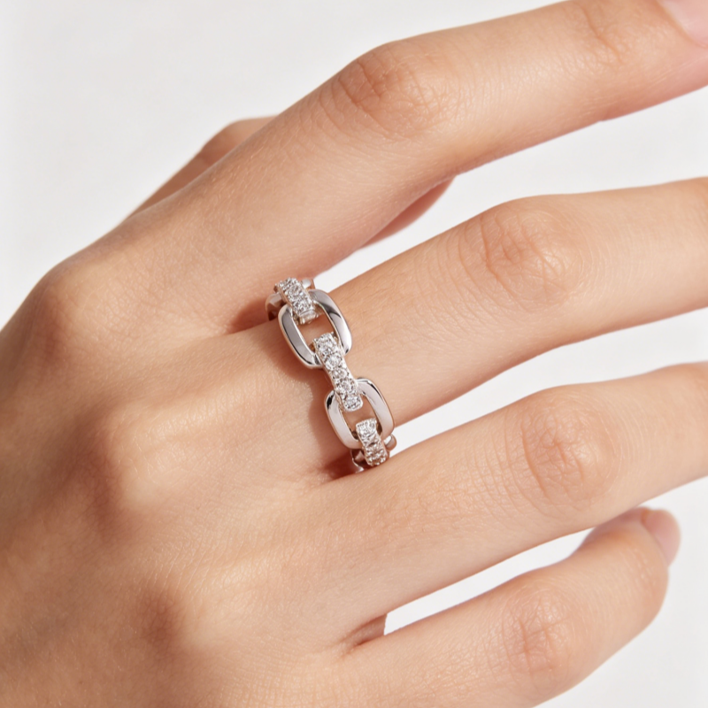 🎁New Arrival 50% OFF💥Interlocking Chain Link Eternity Ring