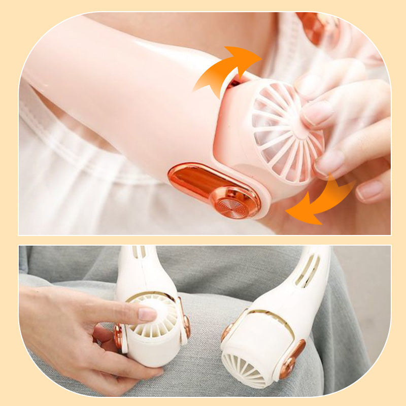 ⏳🔥¡50 % DE DESCUENTO POR TIEMPO LIMITADO! ⏰ Ventilador de Cuello con Aire Acondicionado – Ultrasilencioso, rotación 360°, 3 velocidades. Refrigeración manos libres, larga batería. ¡Esencial para el verano! 😎🌬️